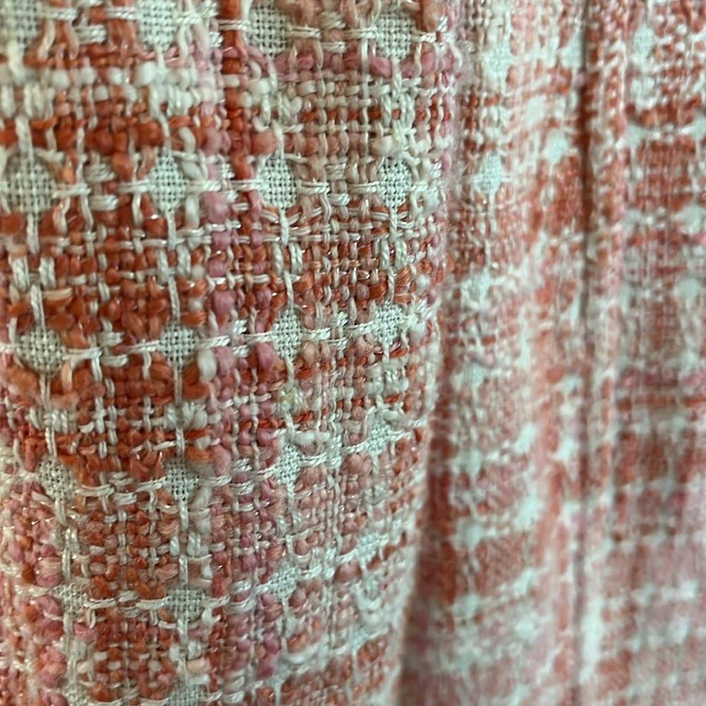 Talbots Orange,Pink & Cream Tweed Open Blazer w/pockets & Cropped Length Size 14 - Picture 9 of 17